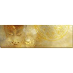 Immagine di Leinwandbild Golden Buddha Harmony, 97 × 30 cm