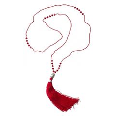 Bild von Halskette Buddha Mala rot mit 25 Glasperlen 48 cm