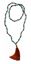 Image de Mala Rudraksha mit Messing- und Türkisperlen 54cm, 82 Perlen