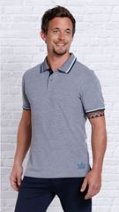 Picture of Polo-Shirt in dunkelblau-weiss-melange von The Spirit of OM
