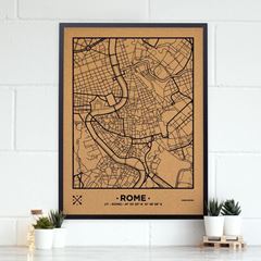 Picture of Woody Map Ciudades - Roma - XL- Black - Black Frame