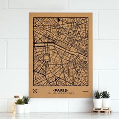 Image de Woody Map Ciudades - Paris - XL- Black
