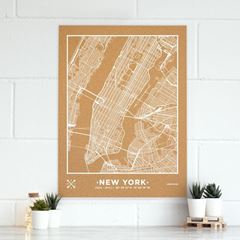 Picture of Woody Map Ciudades - NY - XL- White