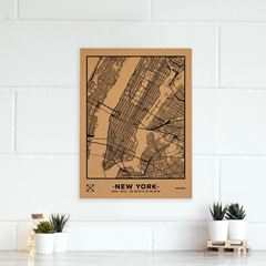 Picture of Woody Map Ciudades - NY - L- Black