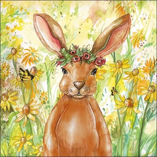 Immagine di Premium-Servietten Flower Bunny Ostern