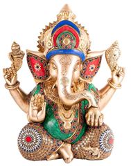 Picture of Ganesha Figur aus Messing, 30 cm