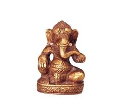 Image de Ganesha sitzend, Messing 6,5 cm hoch
