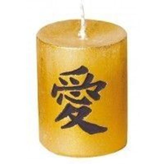 Bild von Kerze Chinesisch Liebe natur-schwarz 5cm