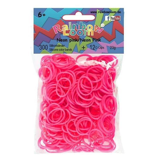 Bild von Rainbow Loom® Silikonbänder neon pink