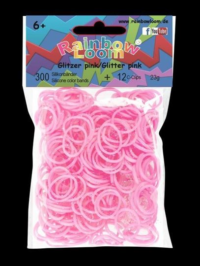 Image sur Rainbow Loom® Silikonbänder glitzer pink