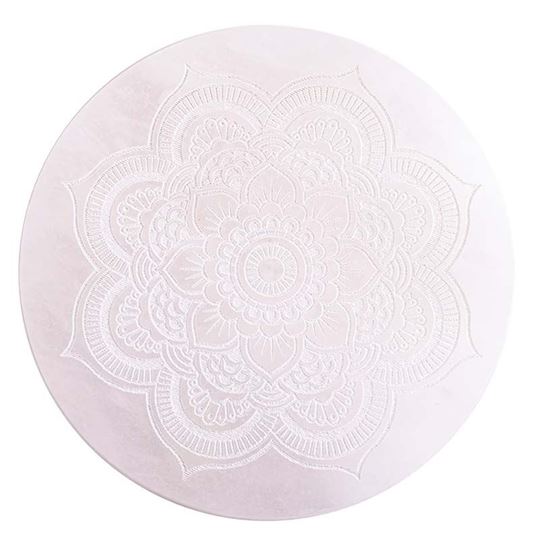 Image sur Alabasterhalter rund - White Mandala