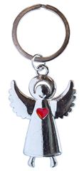Bild von Schlüsselanhänger Schutzengel mit Herz Metall, 3x8cm