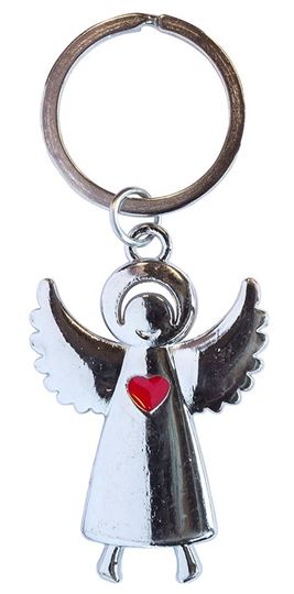 Image sur Schlüsselanhänger Schutzengel mit Herz Metall, 3x8cm