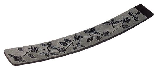 Bild von Räucherstäbchenhalter Blume Black Stone graviert 25x4