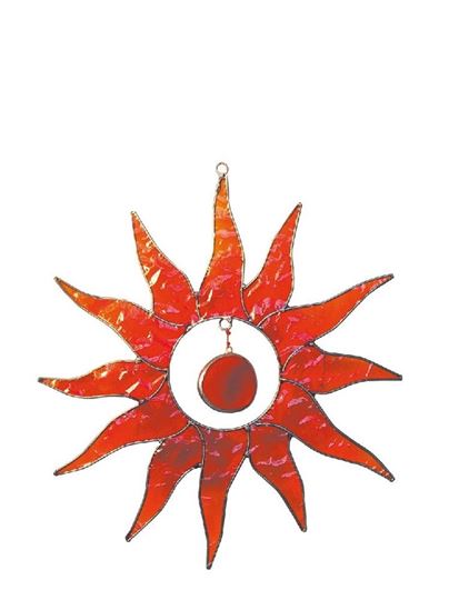 Image sur Suncatcher Sonne Fiberglas rot 20cm