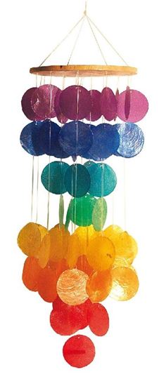 Bild von Muschelmobile regenbogenfarben 15x60cm