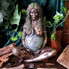 Image de Spirituelle Statue Gaia - Erdmutter, 30cm, bronzefarben