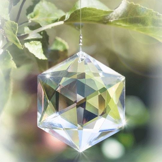 Image sur Kristallhänger Hexagon mit Facetten 50 mm