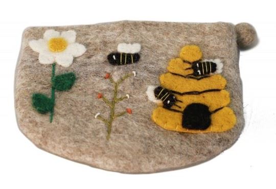 Image sur Filztasche Bienenkorb mit Blume