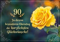 Picture of Faltkarte 90 - Zu diesem besonderenEhrentag die herzlichsten Glückwünsche!