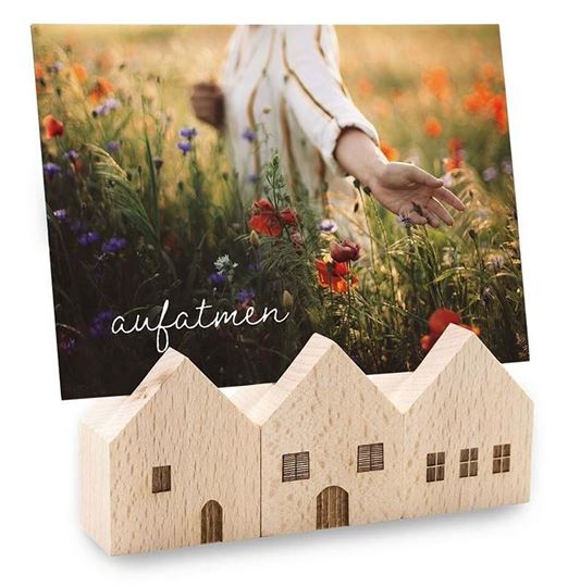 Bild von 3er-Set Holzhäuser mit Kartenschlitz