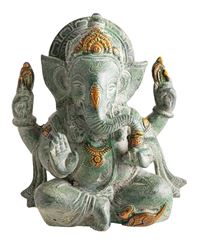 Image de Ganesha aus grünem Sandstein, 16 cm
