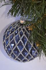 Image de Nordische Weihnachtskugel aus Glas, Blau