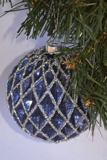 Image sur Nordische Weihnachtskugel aus Glas, Blau