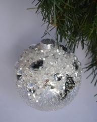 Image de Nordische Weihnachtskugel aus Glas, Silber