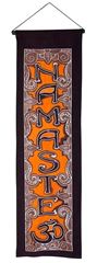 Bild von Wandbehang Om Namaste Rayon schwarz/ orange 26x90cm