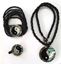 Picture of Muschel Halskette/Armband/Haarclip Yin-Yang 3er Set mit Perlen schwarz