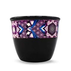 Bild von Räuchergefäss Smudge-Bowl Blume des Lebens gross, schwarz, 10,5cm Ø13cm