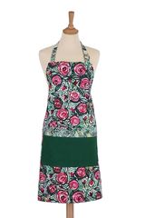 Picture of Apron Cotton Rose Garden - Ulster Weavers