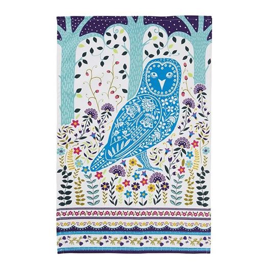 Bild von Woodland Owl Cotton Tea Towel - Ulster Weavers