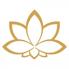 Immagine di Aufkleber-Set 4 x 3 cm / 1 x 7.5 cm gold-transparent Lotus
