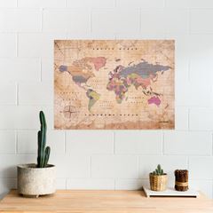 Image de Woody Map - Watercolor - XL - Old School