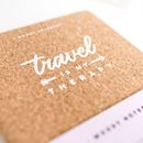 Bild von Woody Notebook Cork - A5 - Travel is my Therapy