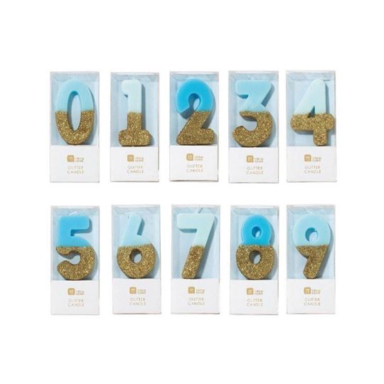Picture of WE HEART BIRTHDAYS BLUE NUMBER CANDLE STARTER PACK