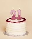 Picture of WE HEART BIRTHDAYS GLITTER NUMBER CANDLE STARTER SET, ROSE GOLD