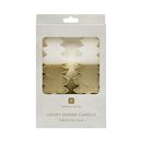 Picture of CANDLE SHOP, TREE SHAPED CANDLE, WHITE & GOLD, 20CM, 2PK