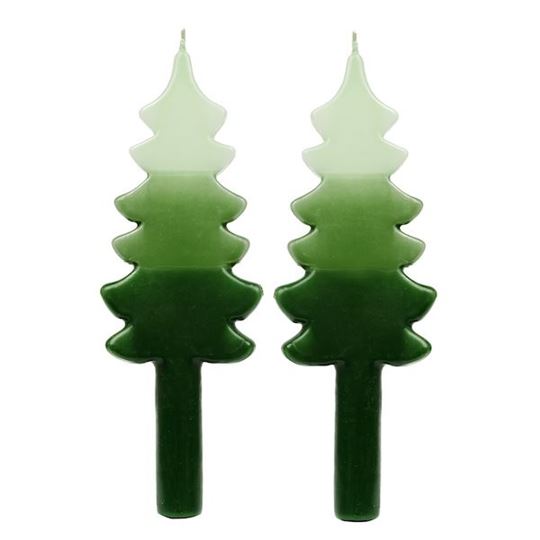 Immagine di CANDLE SHOP, TREE SHAPED CANDLE, GREEN, 20CM, 2PK