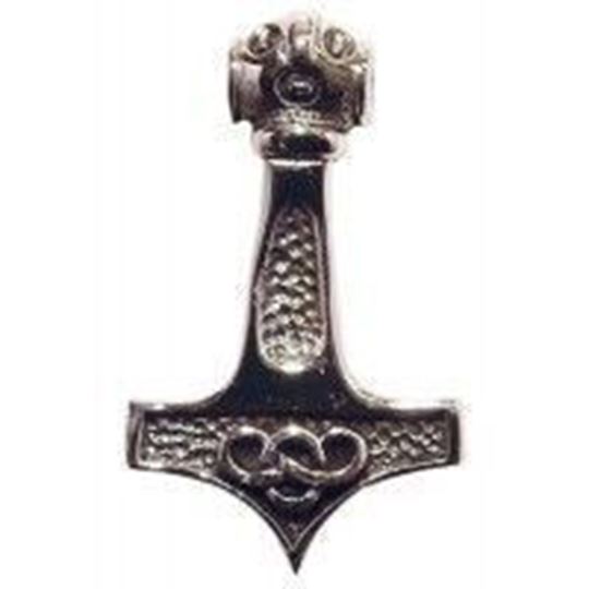 Bild von Anhänger Thors Hammer 3 cm, Messing versilbert