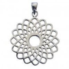 Bild von Anhänger Sahasrara 3 cm, Messing versilbert