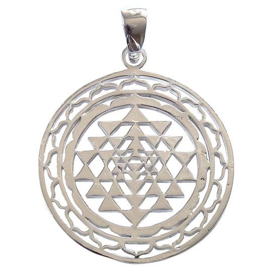 Image sur Anhänger Shri Yantra 3 cm, Silber