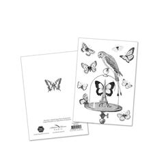 Immagine di Les papillons Doppelkarte zum Ausmalen