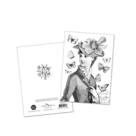 Image sur Miss Butterfly Doppelkarte zum Ausmalen