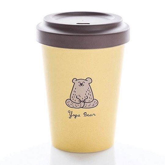 Bild von Bamboo-Cup Yoga Bear, To-Go-Becher