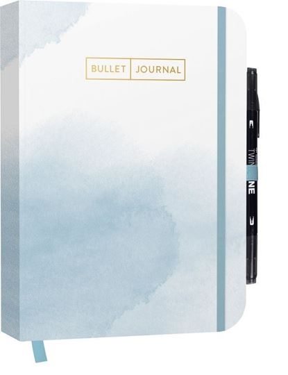 Image sur Bullet Journal Watercolor Blue 05 mitoriginal Tombow TwinTone Dual-Tip Marker