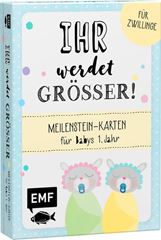 Picture of Ihr werdet grösser! Meilenstein-Kartenfür Babys 1. Jahr – Für Zwillinge