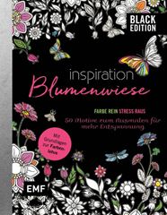 Image de Black Edition: Blumenwiese – 50 Motivezum Ausmalen für mehr Entspannung